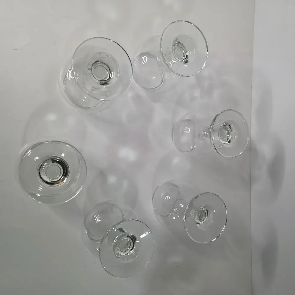 Set of 6 Clear Glass Brandy Snifters Cognac Glasses Stemmed Barware